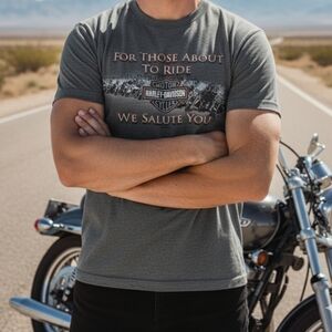Harley Davidson Grey Shirt Germany For Those About To Ride We Salute